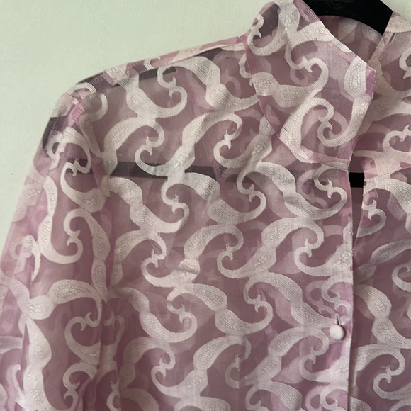 Connie Roberson Sheer Silk Button Down - Picture 2 of 7